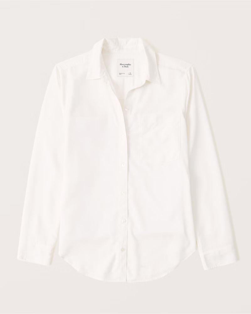 Women's Long-Sleeve Drapey Button-Up Shirt | Women's Tops | Abercrombie.com | Abercrombie & Fitch (US)