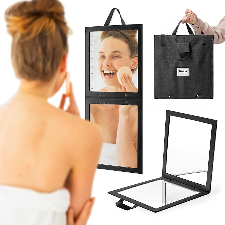 BRÜUN Backstage Hanging Mirror 25" x 11.4" Inches for Dance Bag with Dimmable LED Lights for Foc... | Amazon (US)