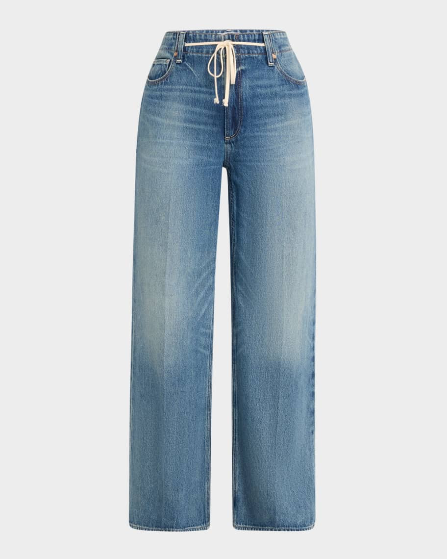 Zoey Wide-Leg Jeans with Tie | Neiman Marcus