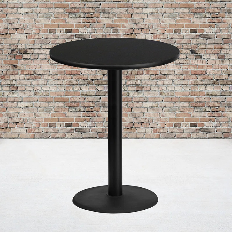 Ebern Designs Jamey 24'' Round Laminate Table Top with 18'' Round Bar Height Table Base & Reviews... | Wayfair North America