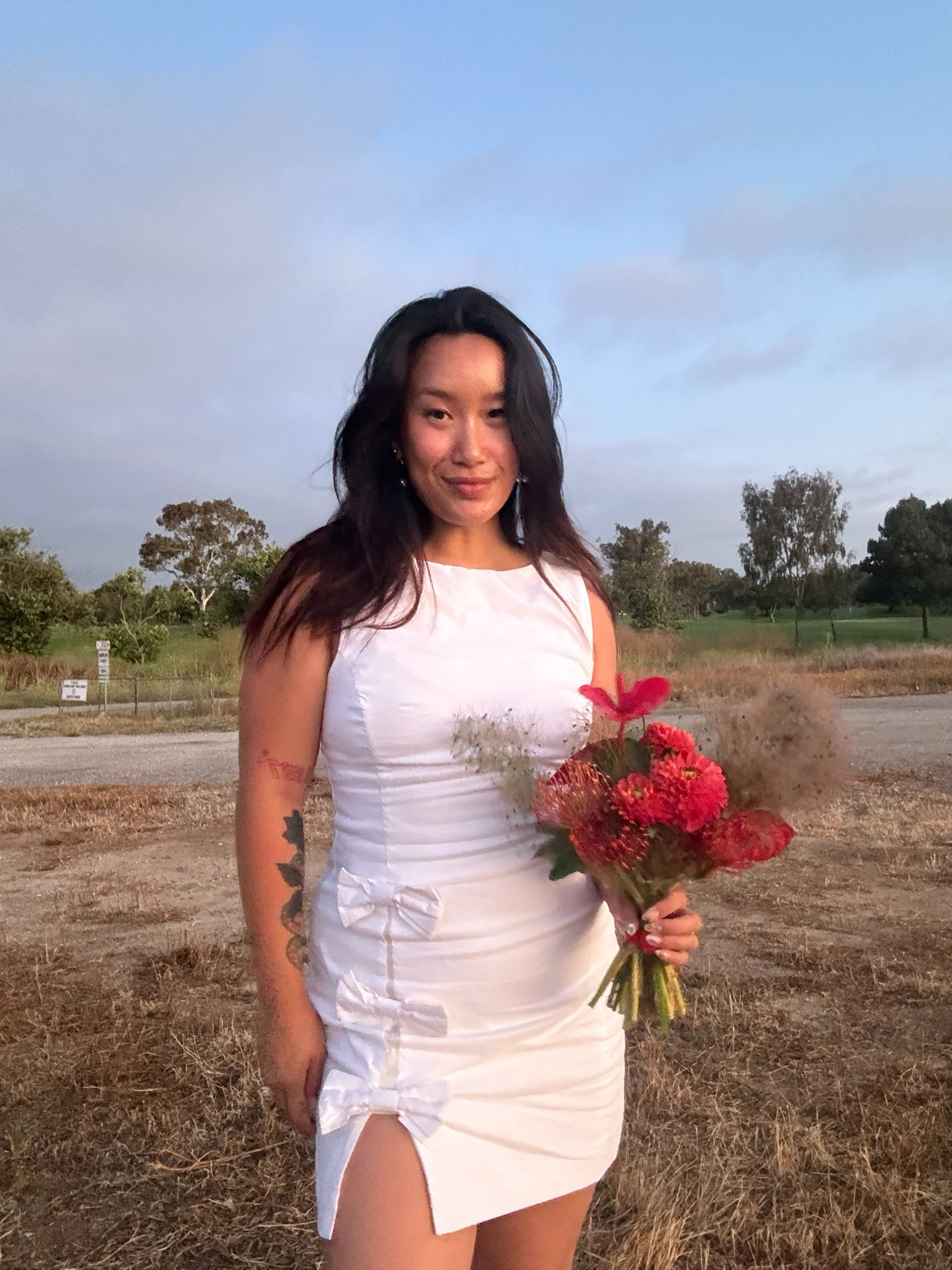 bhldn eliza bow side slit mini dress wear.is.sam on LTK