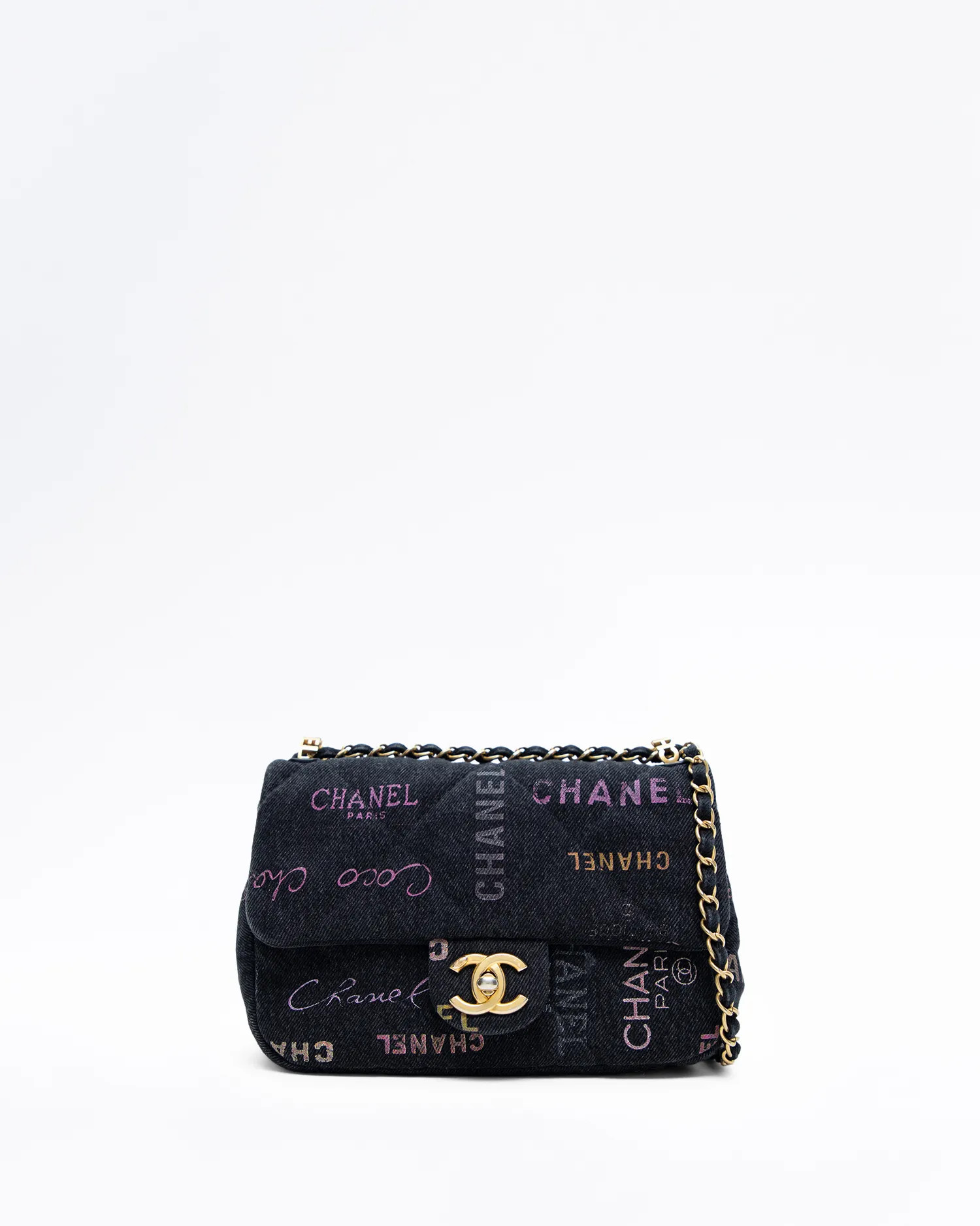 Denim Quilted Mood Small Flap Bag | Vivrelle