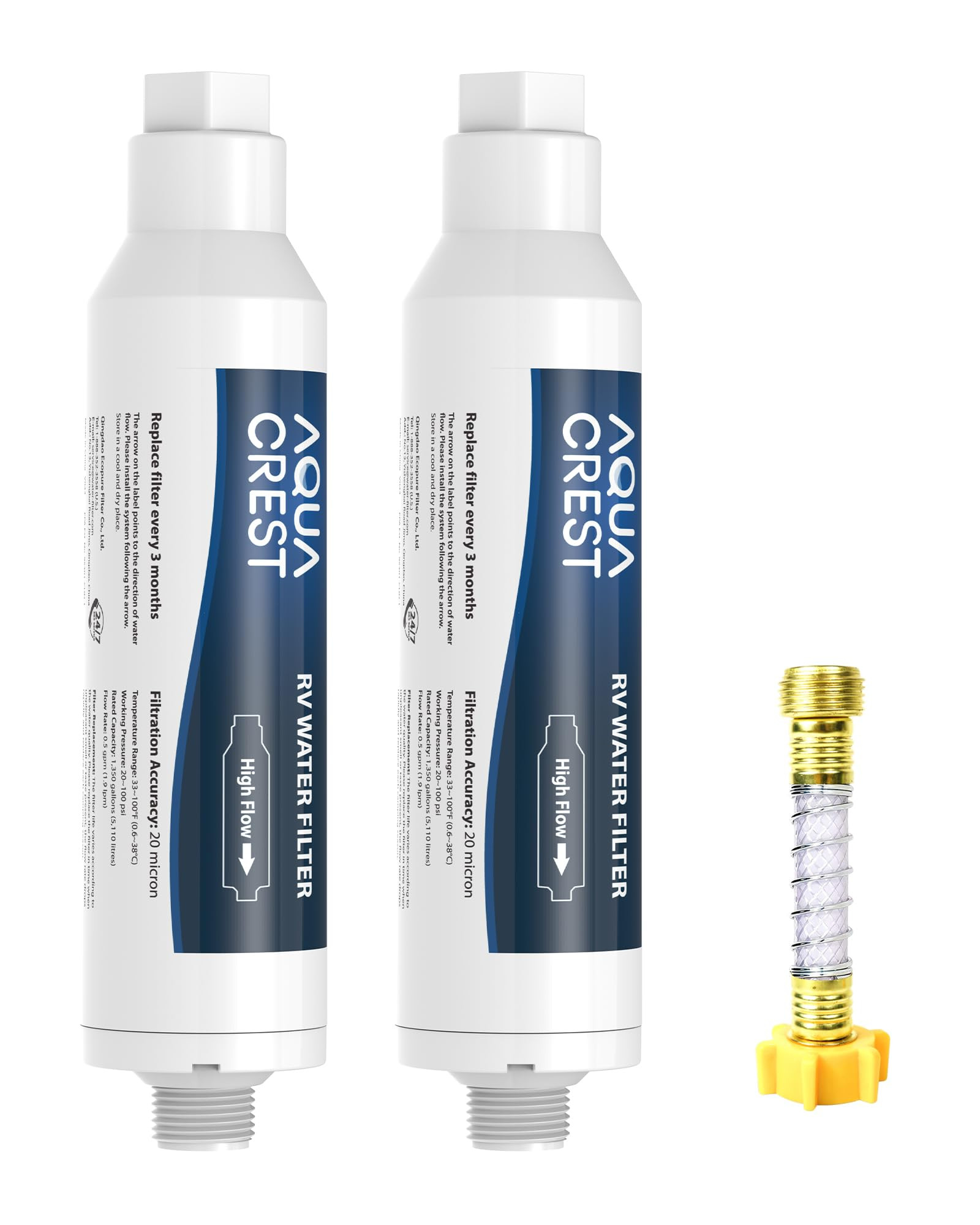 AQUA CREST RV Inline Hose Water Filter, Garden and Camper, NSF Certified, Greatly Reduces Chlorin... | Amazon (US)