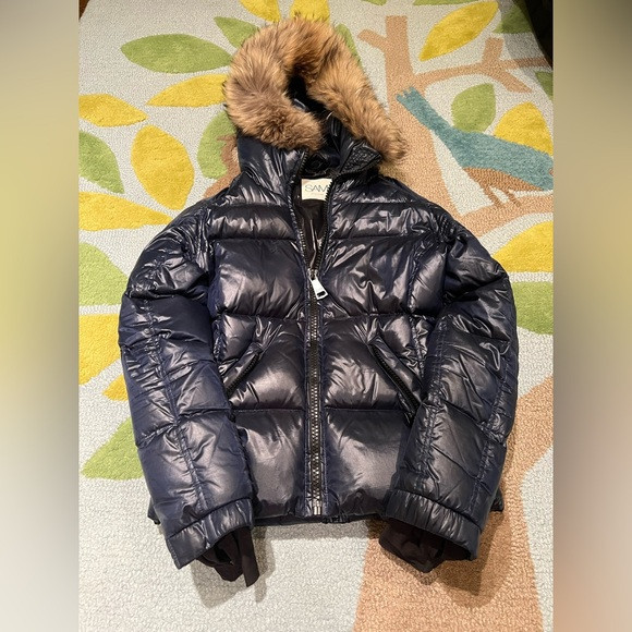 SAM NYC Navy “Freestyle” Down Puffer with fur hood | Poshmark