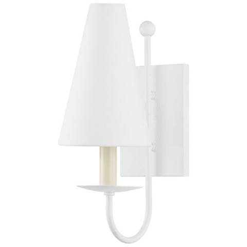 Idris 14 1/4" High Gesso White Wall Sconce - #040N2 | Lamps Plus | Lamps Plus