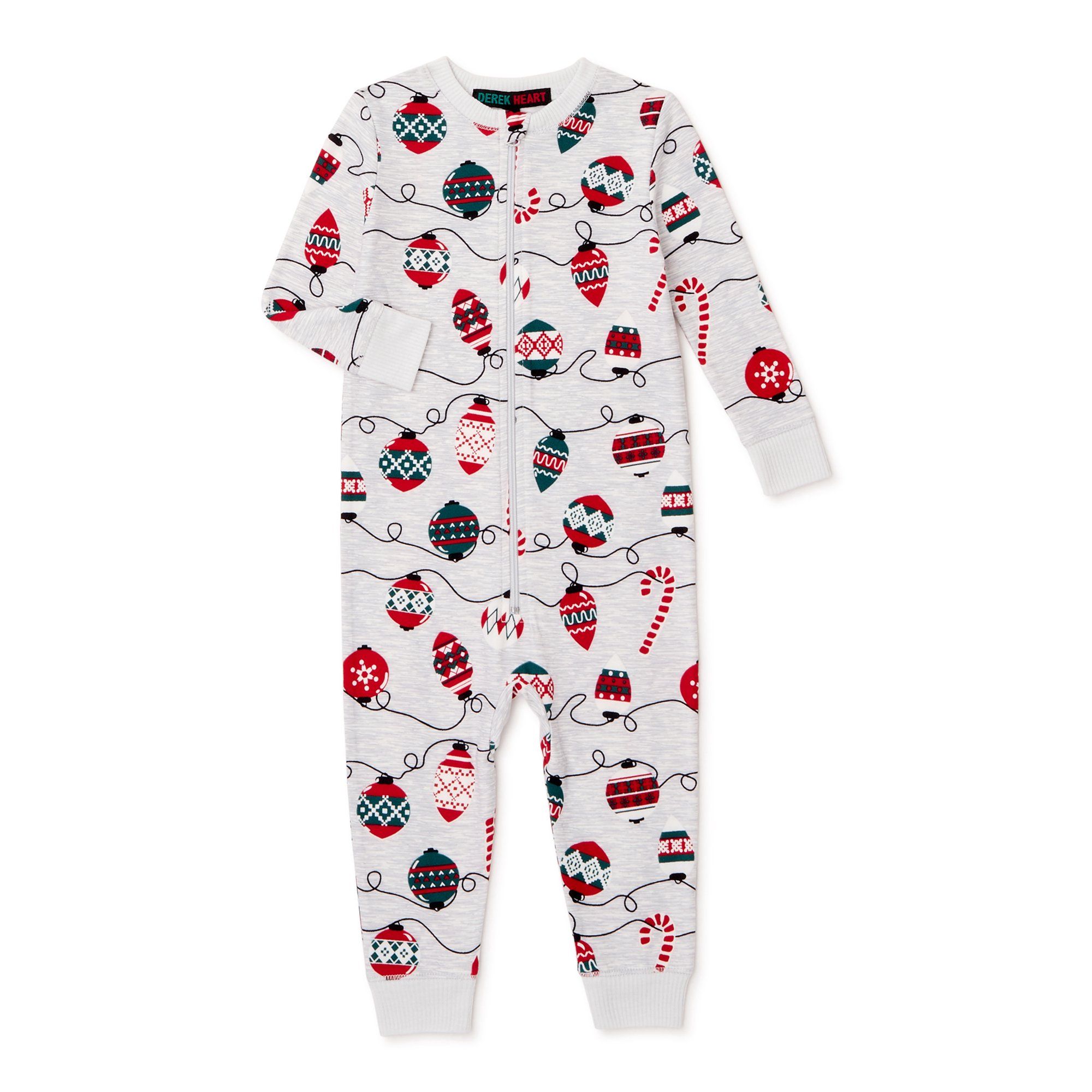 Derek Heart Matching Family Christmas Pajamas Baby Boy and Girl Unisex Merry & Bright Sleeper | Walmart (US)