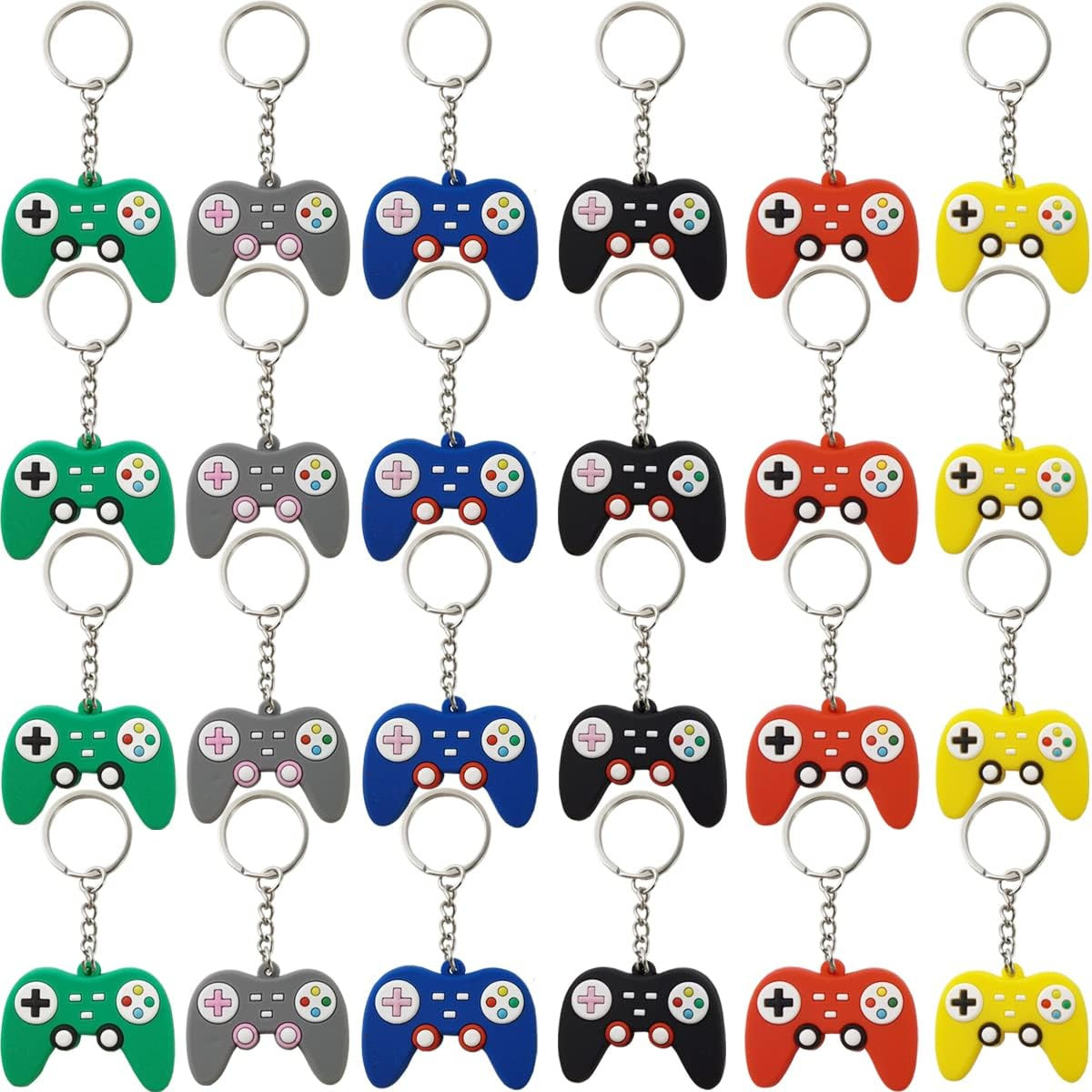 NSBELL 24PCS Video Game Controller Keychains in 6 Colors Video Game Party Controller Handle Key R... | Amazon (US)