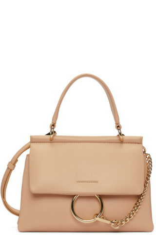 Beige Small Faye Shoulder Bag | SSENSE