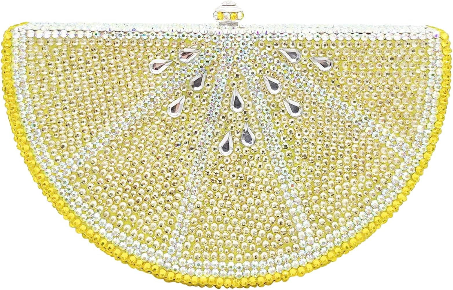 Women Cute Fruit Evening Clutch Sparkling Rhinestones Purse Crystal Banquet Prom Shoulder Bag | Amazon (US)