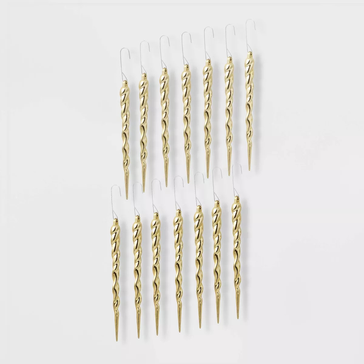 14ct Glitter Icicle Christmas Ornament Set Gold - Wondershop™ | Target