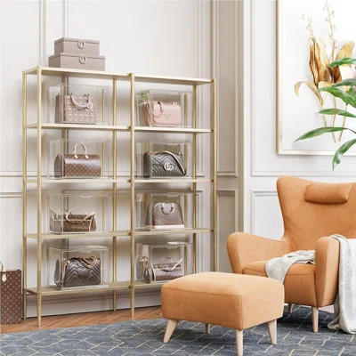 Plastic Handbag Storage Organizer,Acrylic Display Case For Handbag And Purse, Purse Organizer For Closet With Magnetic Door,3Pack (Clear) | Wayfair North America