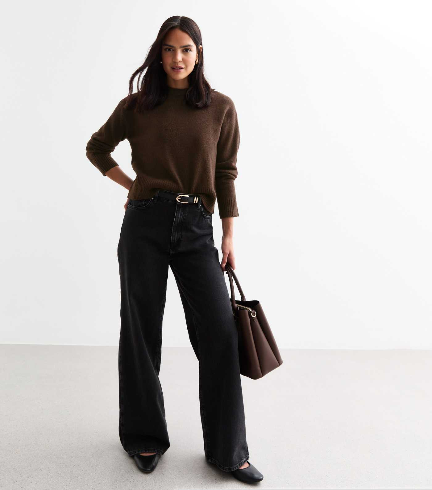Brown Soft Knit Crew Neck Jumper  | New Look | New Look (UK)