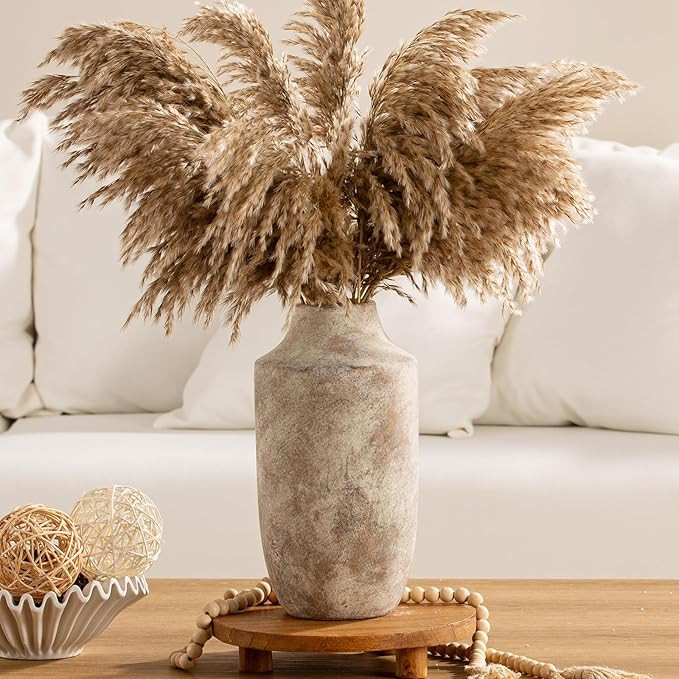 Amazon.com: Mitt&Ditt Ceramic Flower Vase with Handles, 11 inch Tall Vase for Centerpieces, Large... | Amazon (US)