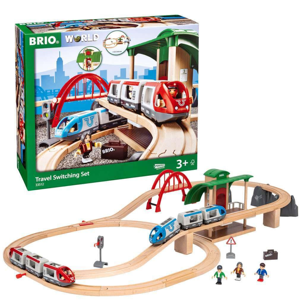BRIO World - 33512 Travel Switching Set | Premium Wooden Train Toy Set with 42 Pieces & Accessori... | Amazon (US)