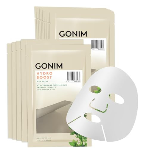 GONIM Hydro Boost Skin Barrier Mask 15pcs.Hydrating Face Masks for Sensitive Skin.Korean Skin Care.Moist-7 Hyaluronic Acid Complex.Instant Brightening | Amazon (US)