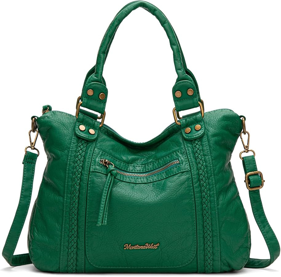 Y2K Purses Hobo Bags for Women Roomy Washed Leather Handbags with Crossbody Strap | Amazon (US)