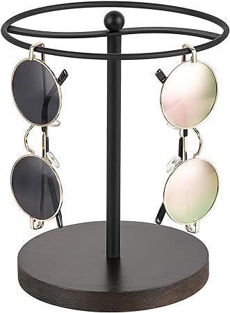 Mkono Sunglasses Organizer Glasses Holder Stand Metal Frame with Wood Base Sunglass Storage Displ... | Amazon (US)