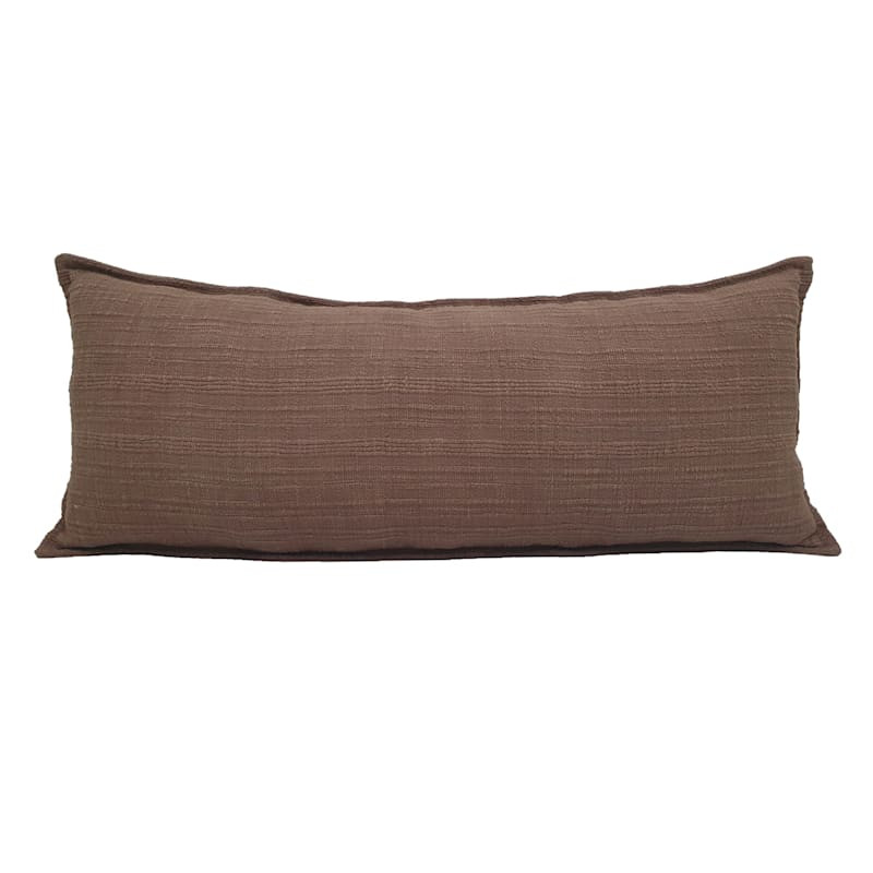 Brown Striped Slub Throw Pillow, 14x36 | At Home