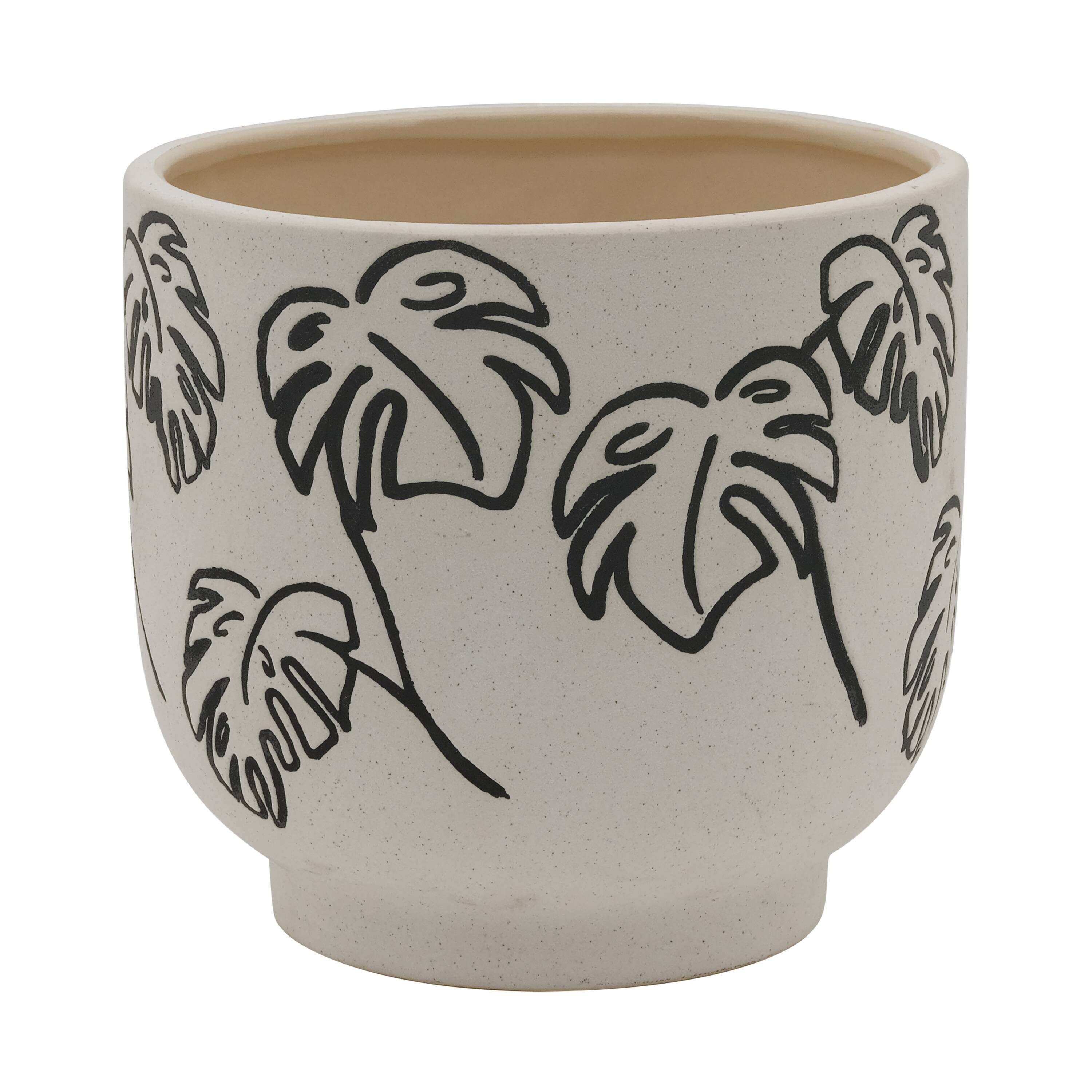 allen + roth Round 8-in W Small Multiple Colors/Finishes Ceramic Indoor/Outdoor Planter With Drainage Holes | LW24O21C029 | Lowe's