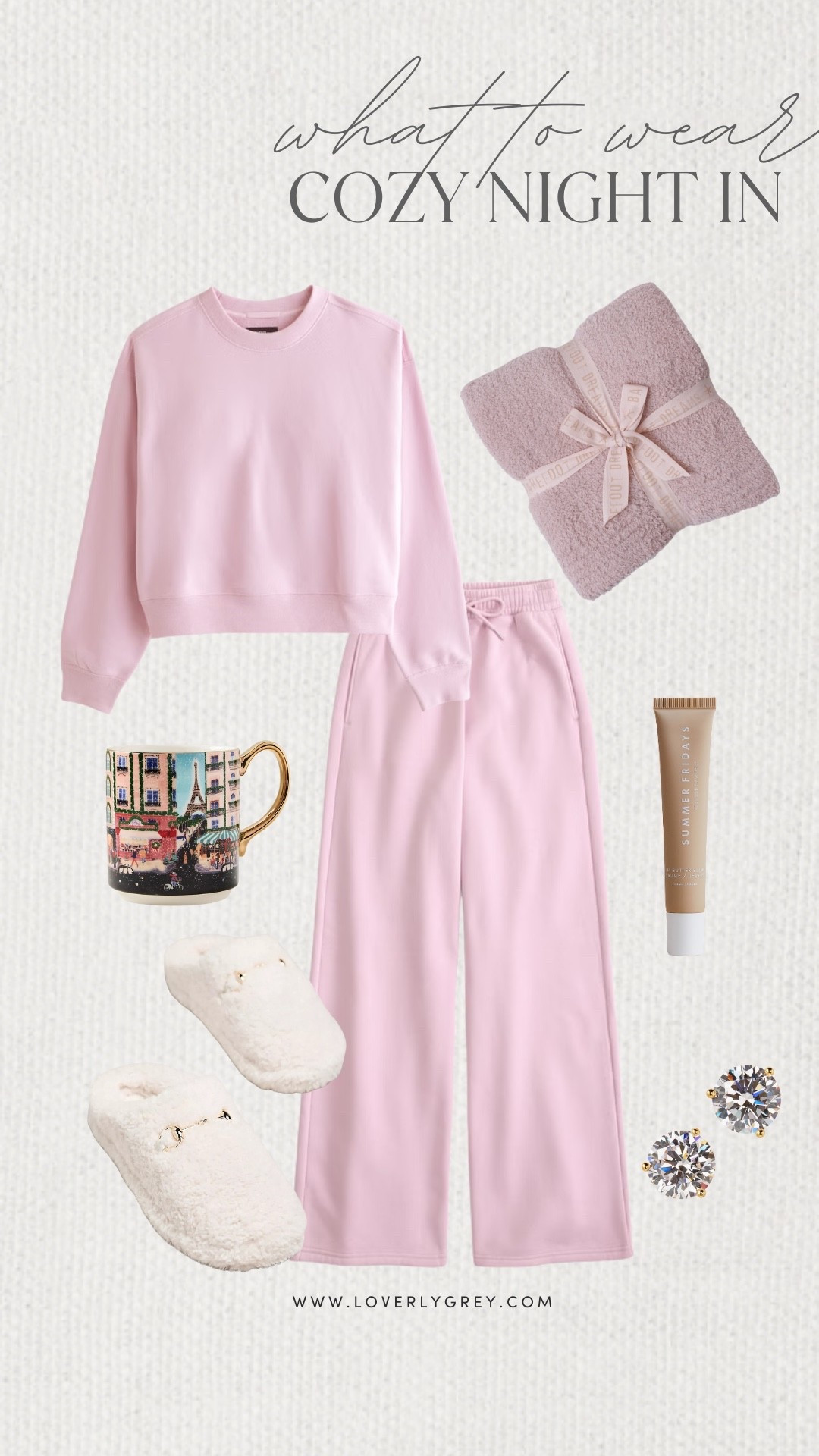 Loverly Grey, what to wear for a cozy night in. This matching Abercrombie set is perfect for lounging around the house. Toss in some Anthropologie slippers and curl up with a barefoot dreams blanket for the perfect at home movie night. Loverly Grey, what to wear, cozy night in 

#LTKSeasonal #LTKgrwm #LTKHoliday