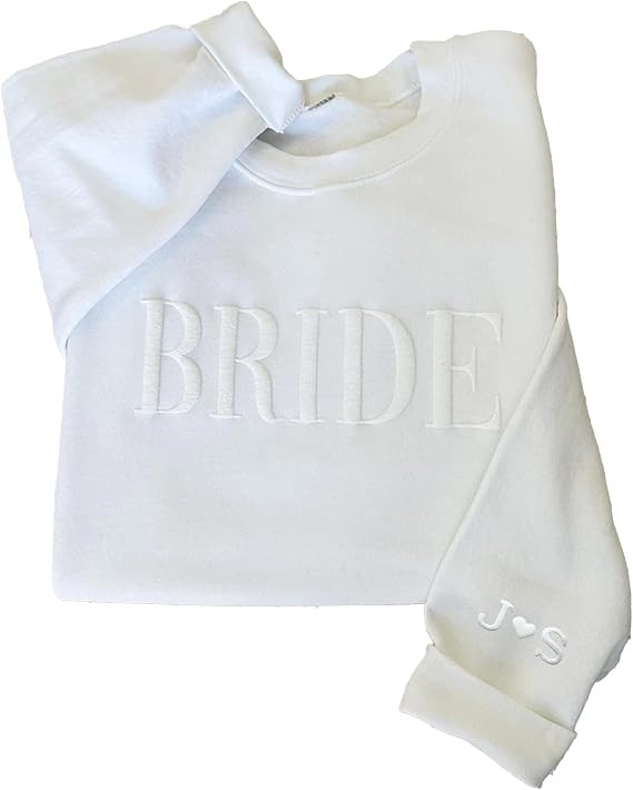 Personalized Bride Embossed Sweatshirt, Engagement Gift, Unique Bridal Shower Gift, Gift for Brid... | Amazon (CA)