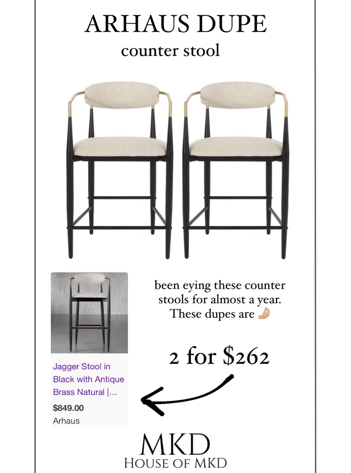 These Arhaus dupe counter stools are a chefs kiss.  Compared to the price of one, these are a great alternative option! 

#LTKSaleAlert #LTKHome #LTKOver40