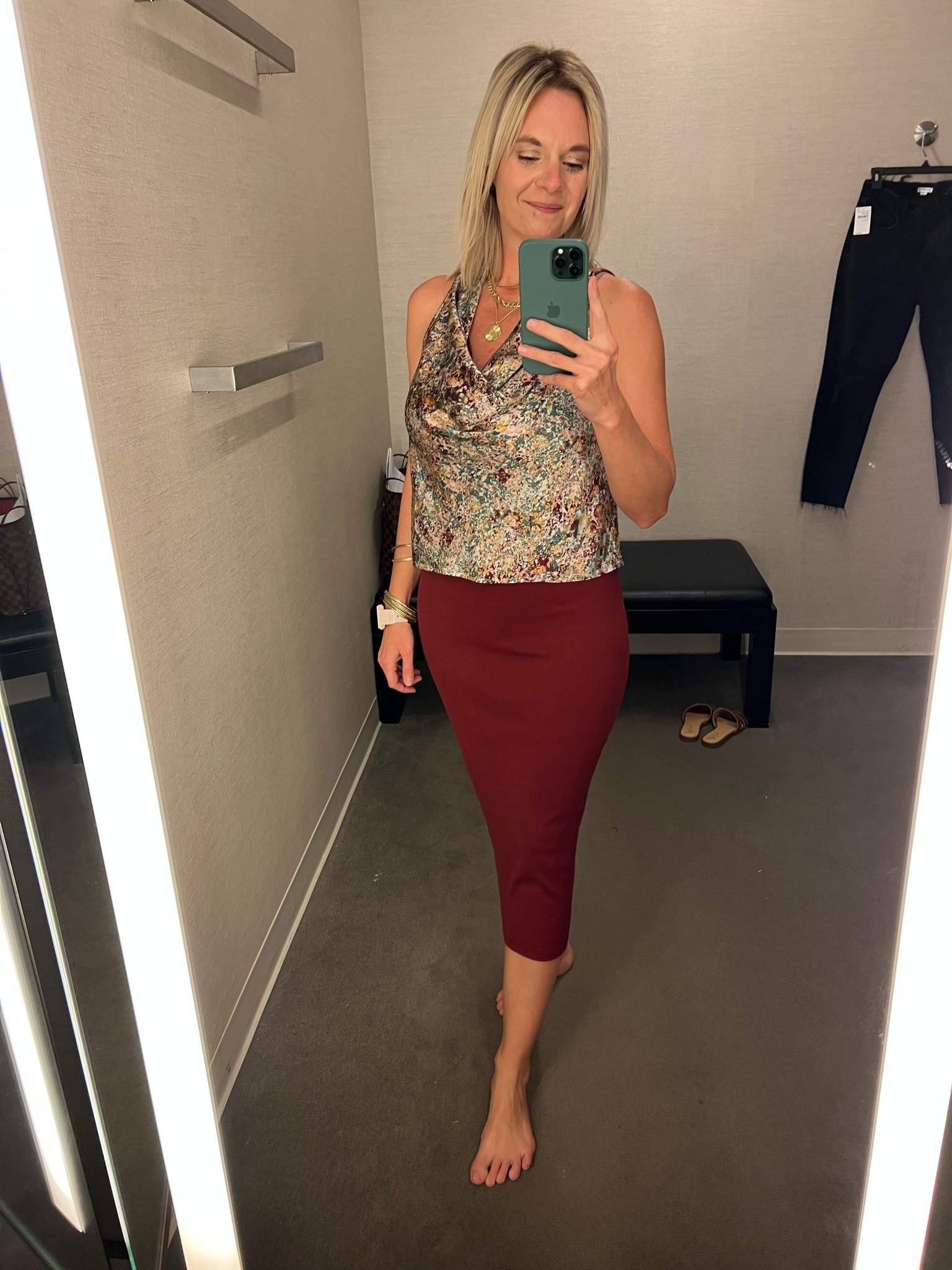 🔥🔥 alert….
Love this gorgeous cowl beck satin tank layered over a burgundy midi dress!  A perfect look for a wedding, date night, or evening with the girls 👌🏻

#LTKstyletip #LTKunder100 #LTKSeasonal