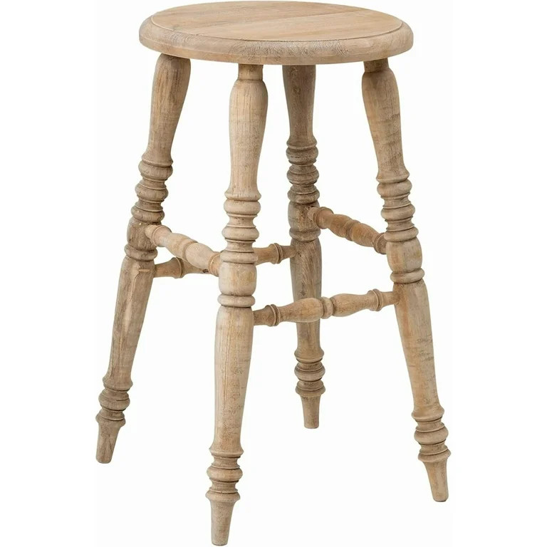 East at Main Baylor Farmhouse Counter Stool, Rustic Vintage-Style Wooden Bar Stool, 24-Inch Solid... | Walmart (US)