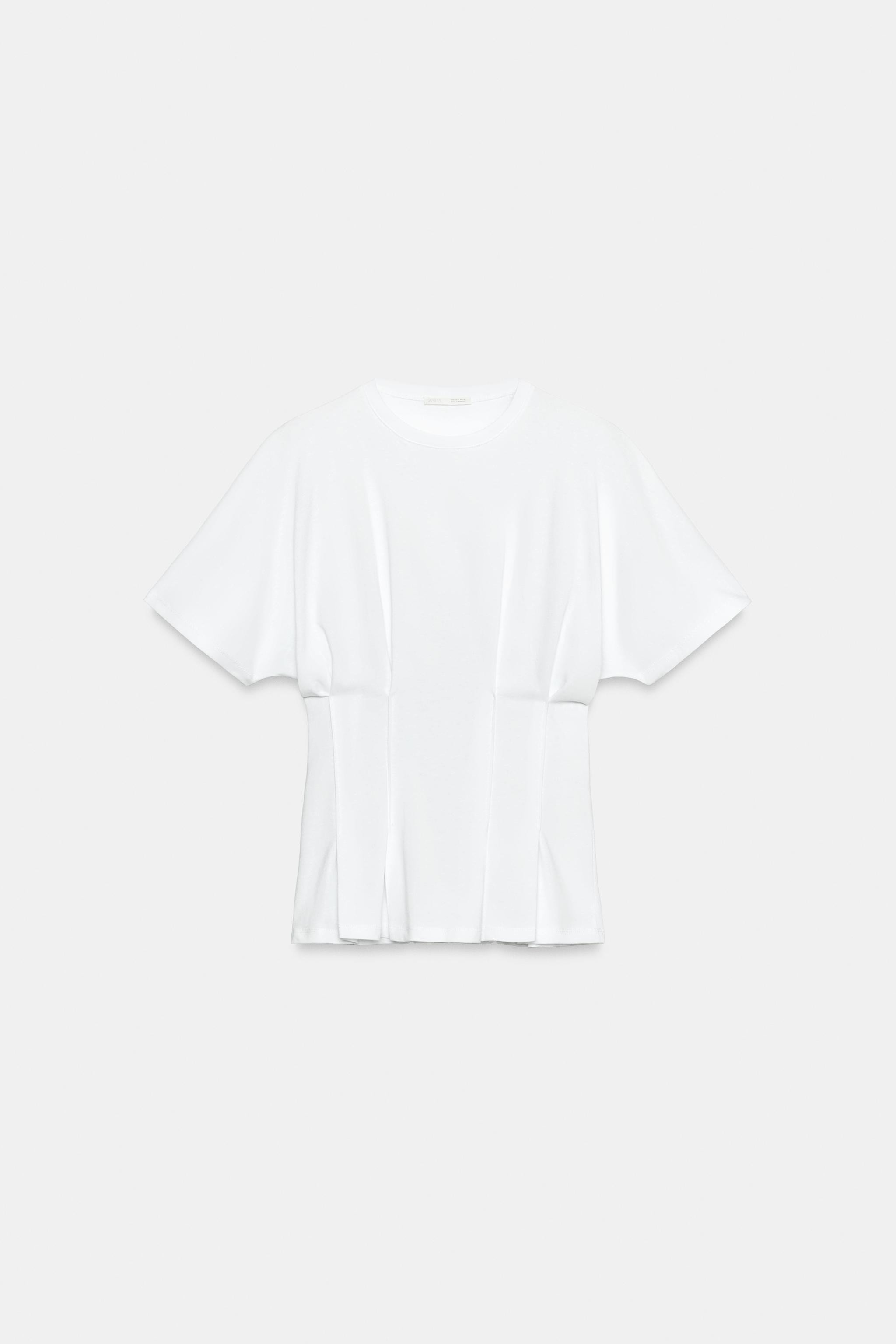 FITTED PLEATED T-SHIRT | Zara US