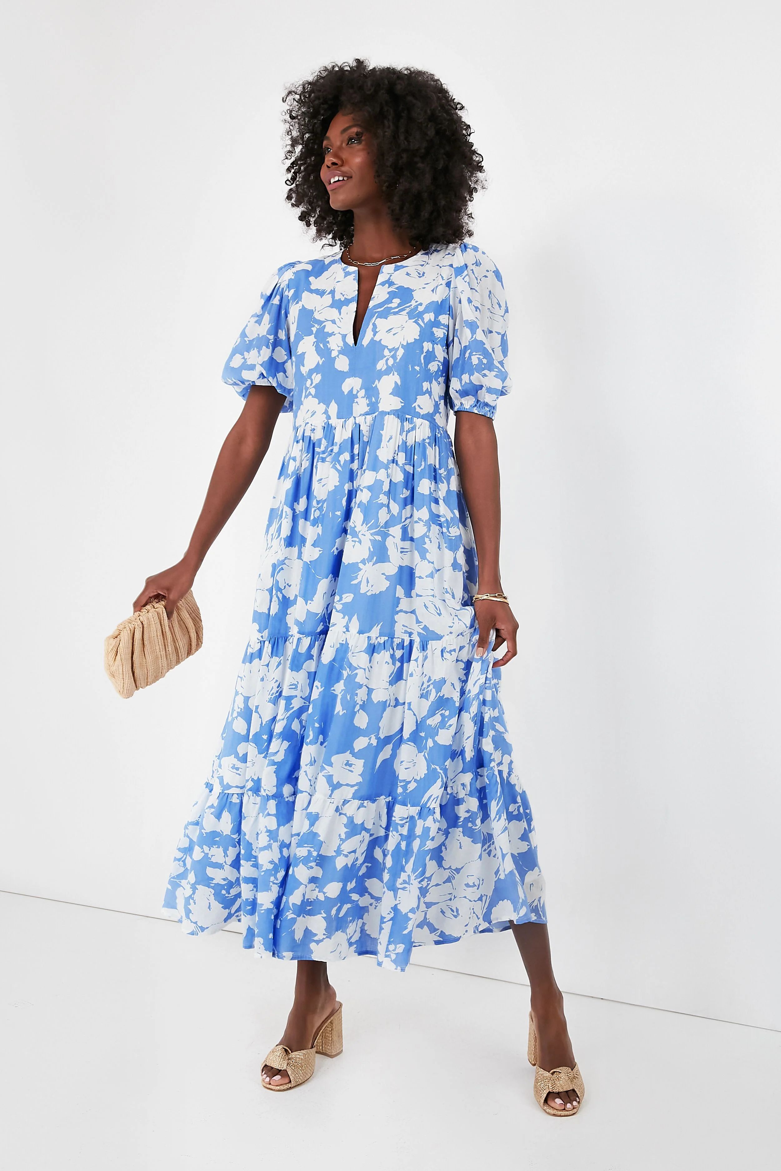 Blue and White Floral Cisco Maxi Dress | Tuckernuck (US)