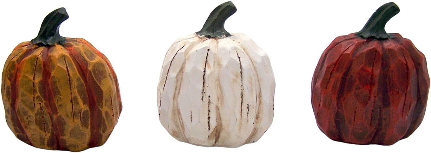 Pumpkins with Wooden Look Resin Decorative Figurine 3-Piece Set | Amazon (US)