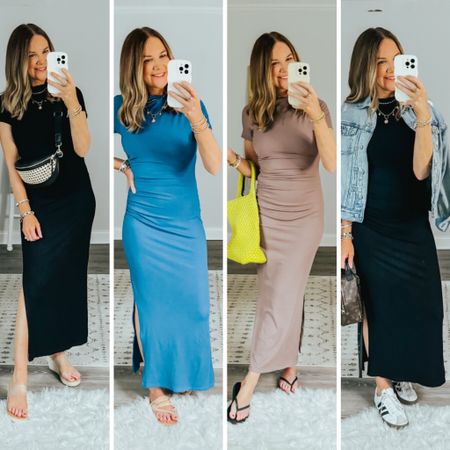 This ribbed and ruched maxi dress is the most flattering thing ever! I wear a medium .

#LTKSaleAlert #LTKSeasonal #LTKOver40
