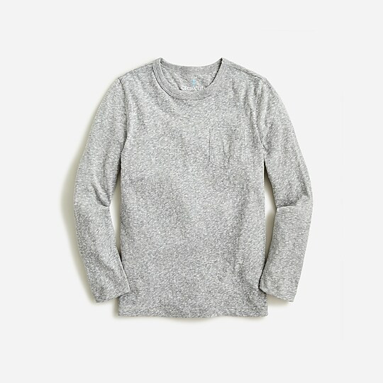Boys' long-sleeve pocket T-shirt in the softest jersey | J. Crew US