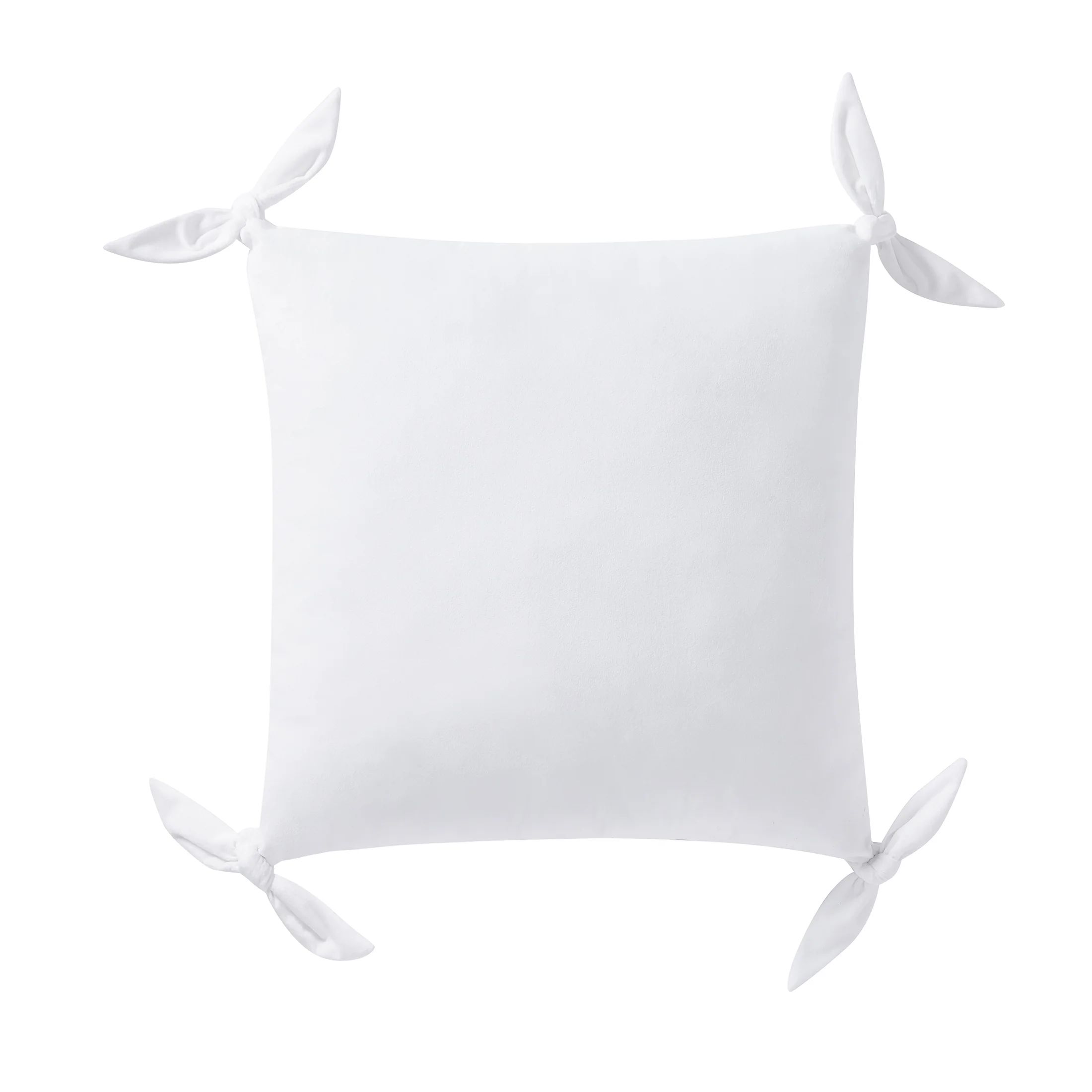 My Texas House 20" x 20" Solid White Velvet Tie Decorative Pillow | Walmart (US)