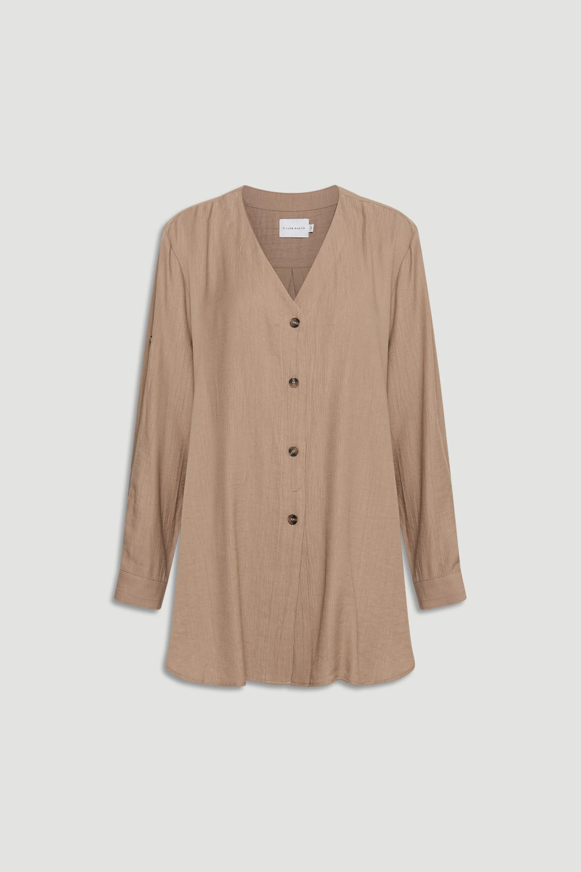 D-Luxe Collarless Shirt - Barley | DECJUBA