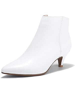 IDIFU Women Booties Low Kitten Heel Ankle Boots Pointed Toe Short Boots Dress Sexy Shoes | Amazon (US)