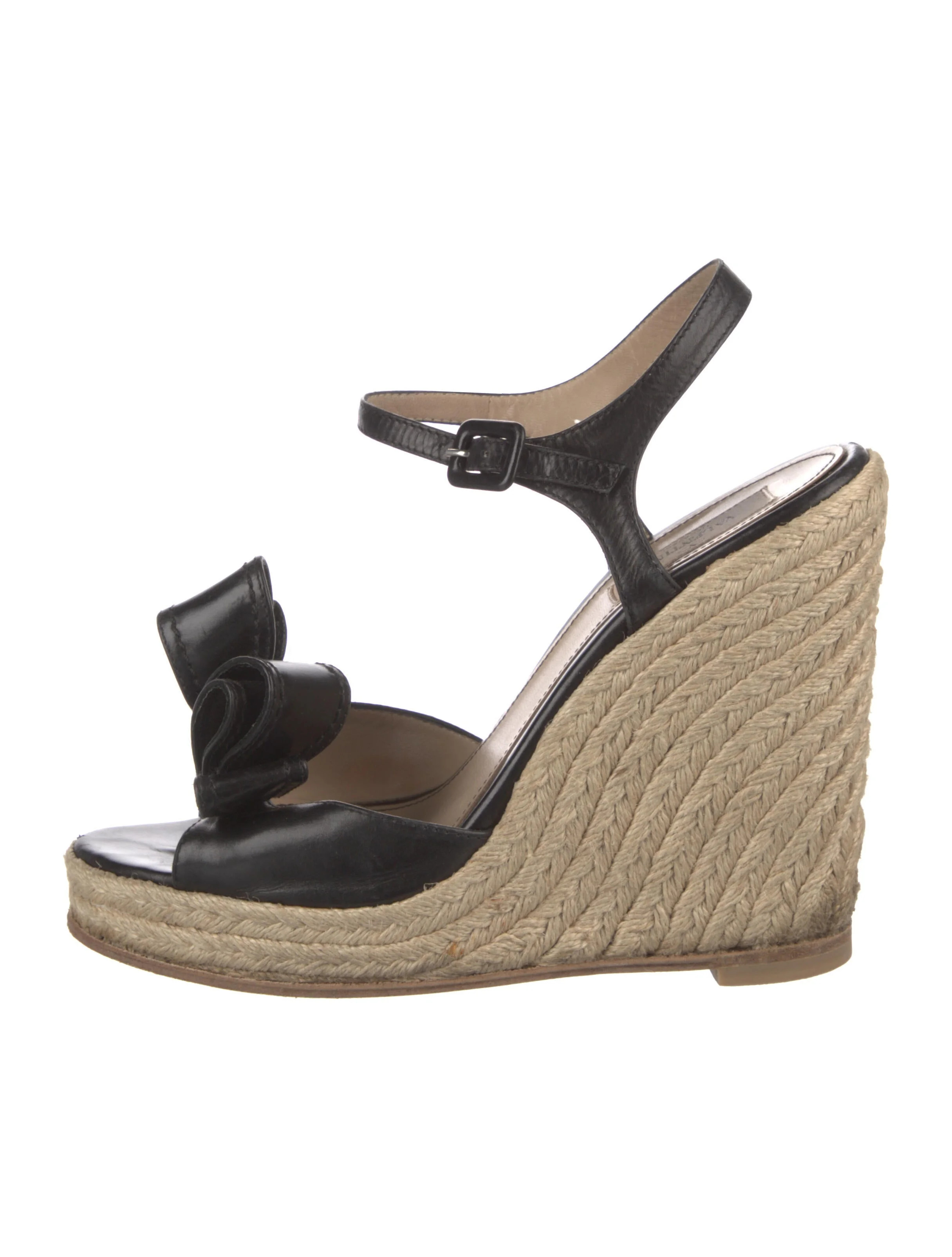 Leather Bow Accents Espadrilles | The RealReal