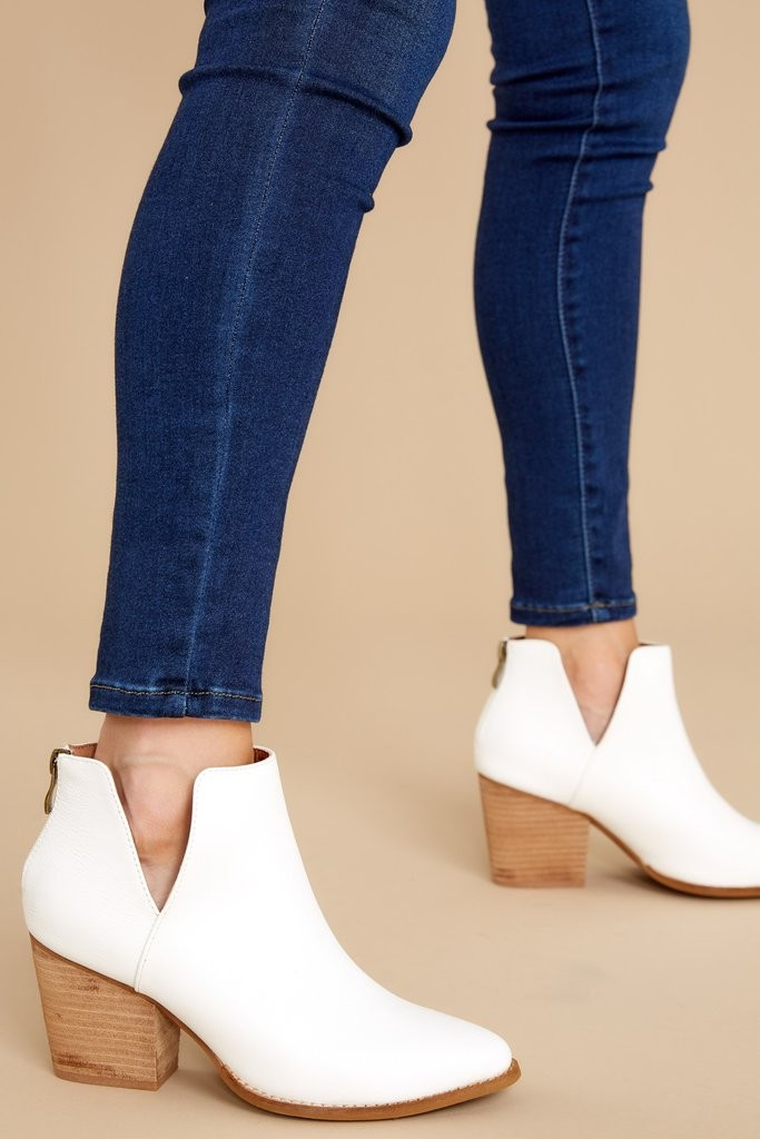 Forward Forever White Booties | Red Dress 