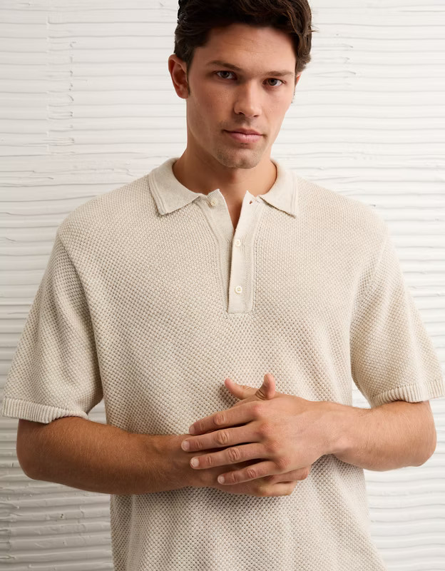 AE Pique Sweater Polo Shirt | American Eagle Outfitters (US & CA)