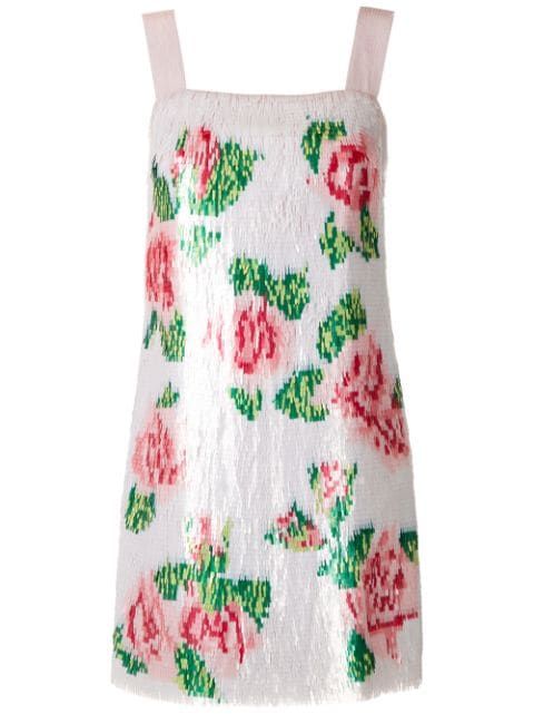 rose-print sequined mini dress | Farfetch (US)