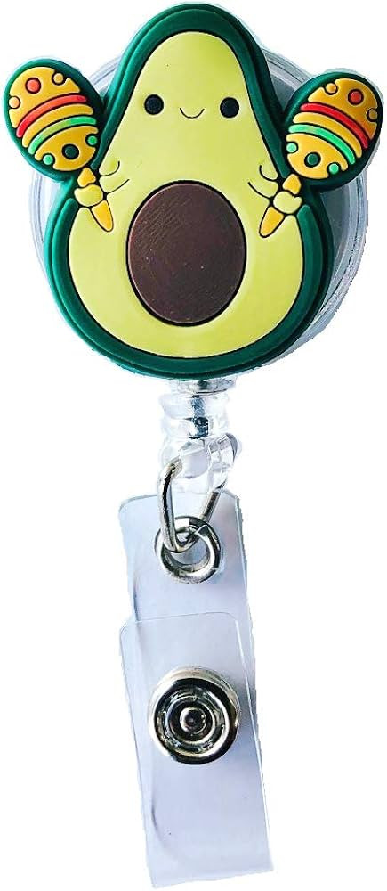 CARNAVAL Badge Reel, Cute Avocado Badge Reel Holder, Nurse ID Name Badge Holder with Alligator Cl... | Amazon (US)