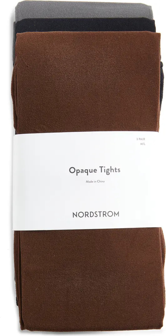 Assorted 3-Pack Opaque Tights | Nordstrom