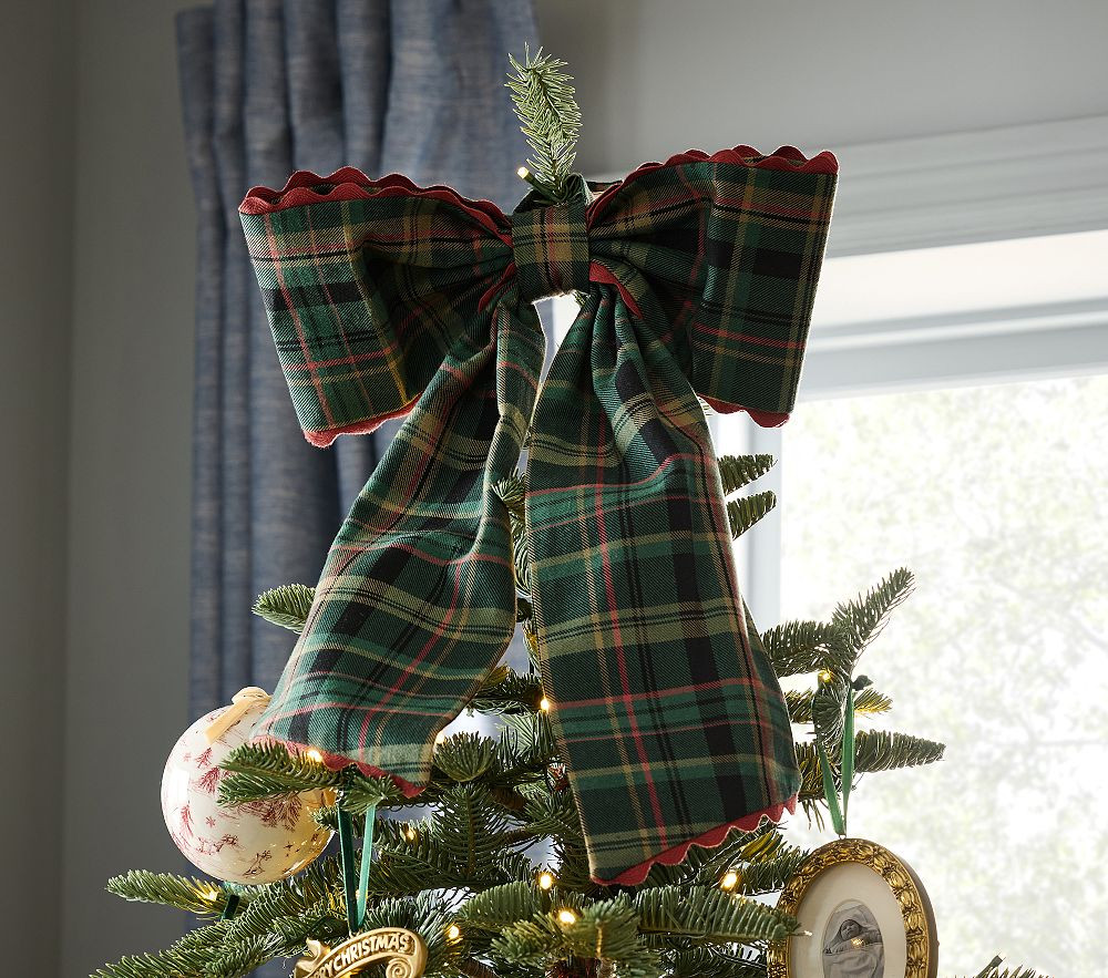 Chris Loves Julia Oversized Bow Christmas Tree Topper | Pottery Barn Kids
