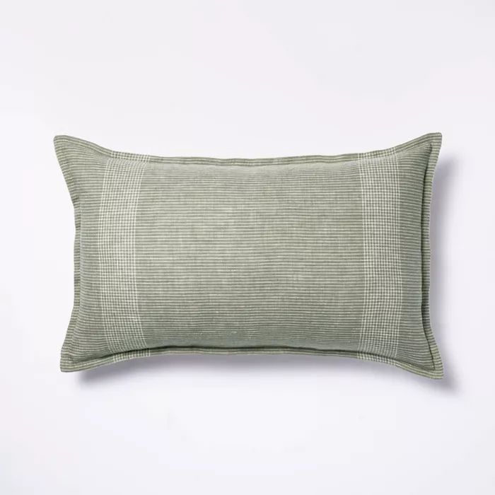 Oversized Linen Striped Throw Pillow Green - Threshold™ designed with Studio McGee | Target