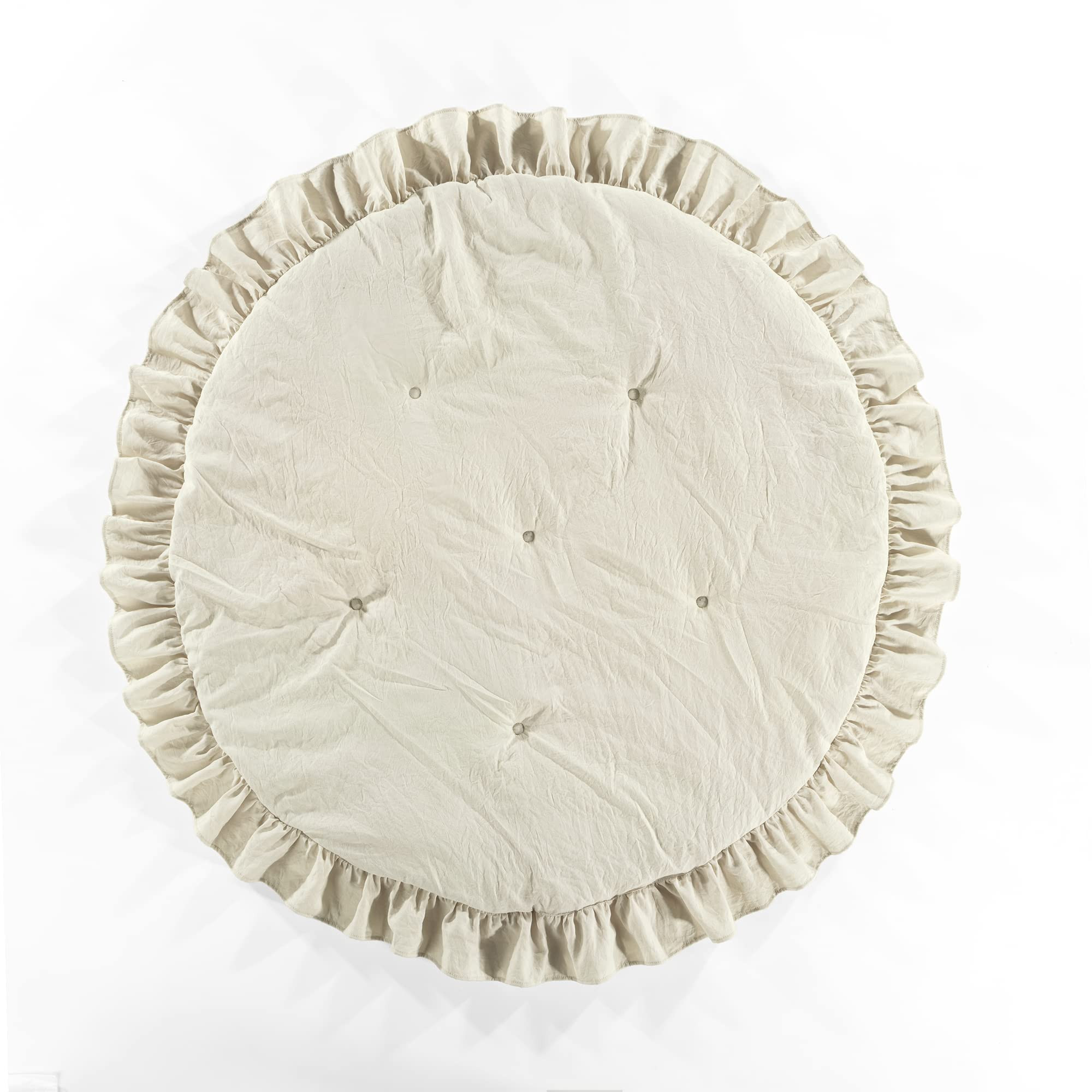 Lush Decor Baby Round Ruffle Play Mat, 36" Diameter, Neutral | Amazon (US)