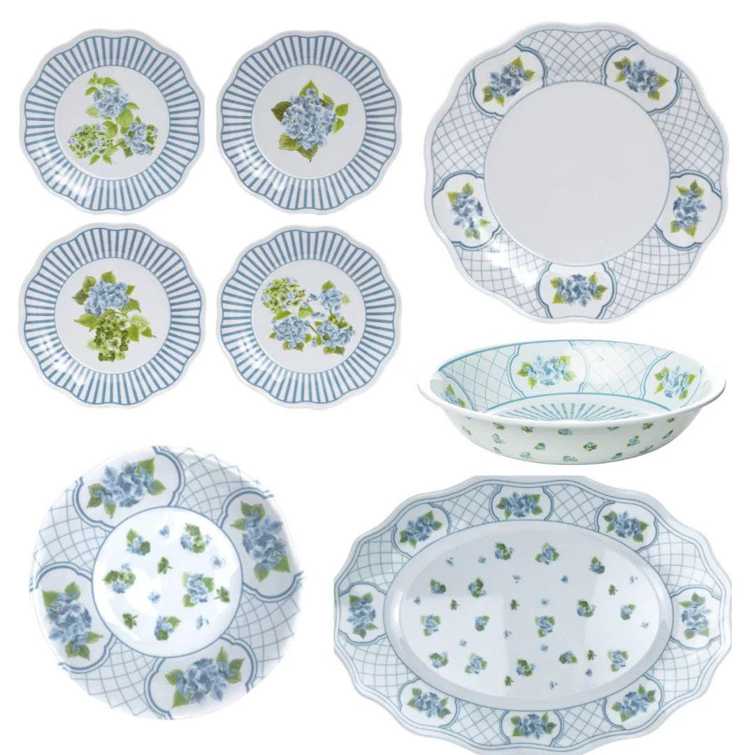 Blue Hydrangea Melamine Dinnerware Collection | The Well Appointed House, LLC