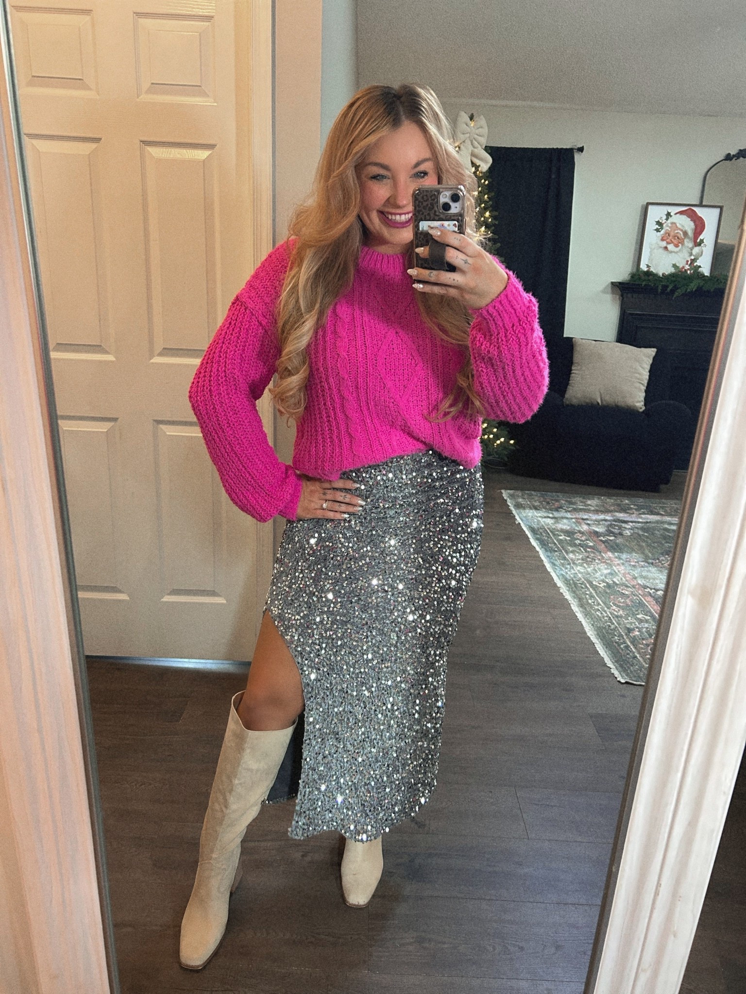 Obsessed with this Walmart holiday look 😍🩷

#LTKgrwm #LTKHoliday #LTKootd