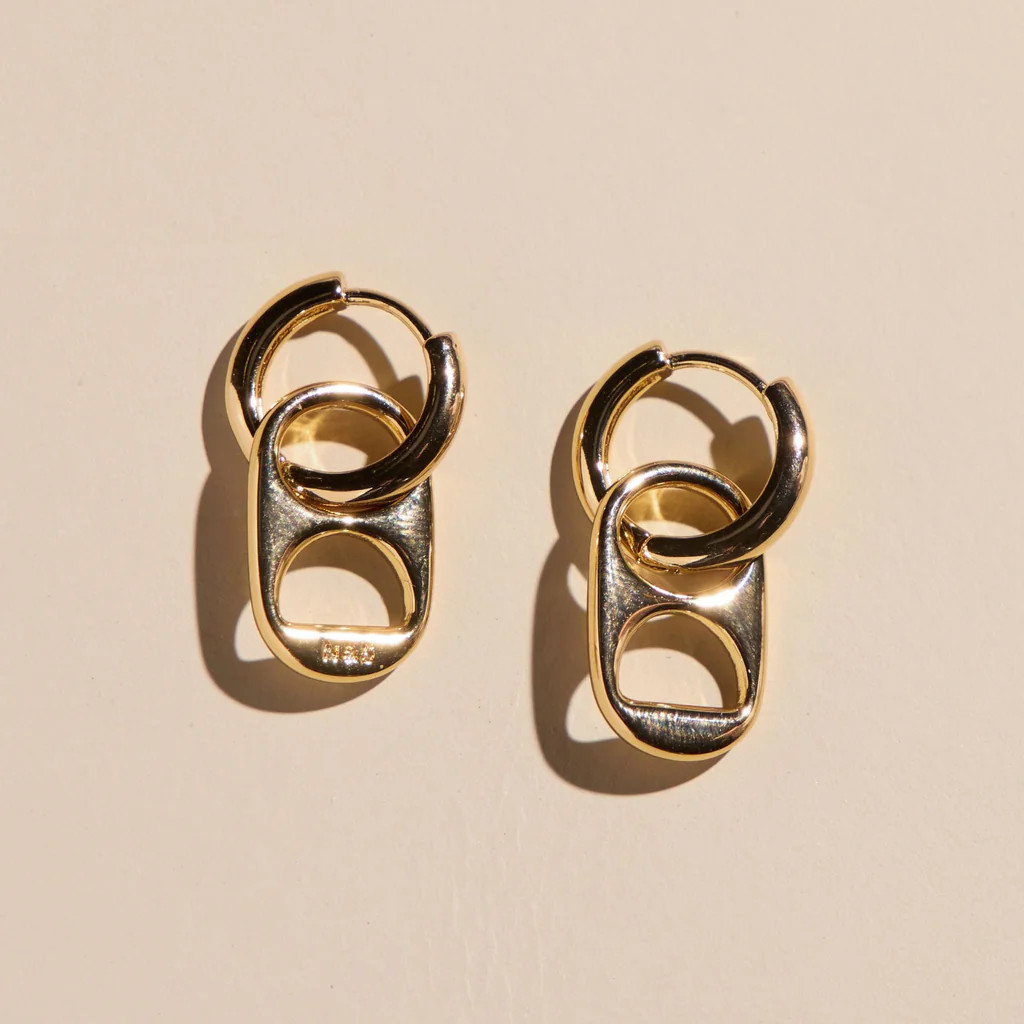 Gold Soda Tab Huggies | Nickel and Suede