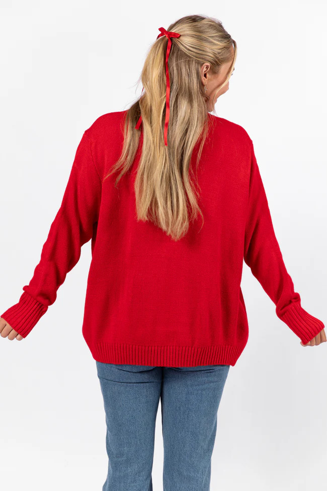 Lover Oversized Red Sweater | Pink Lily