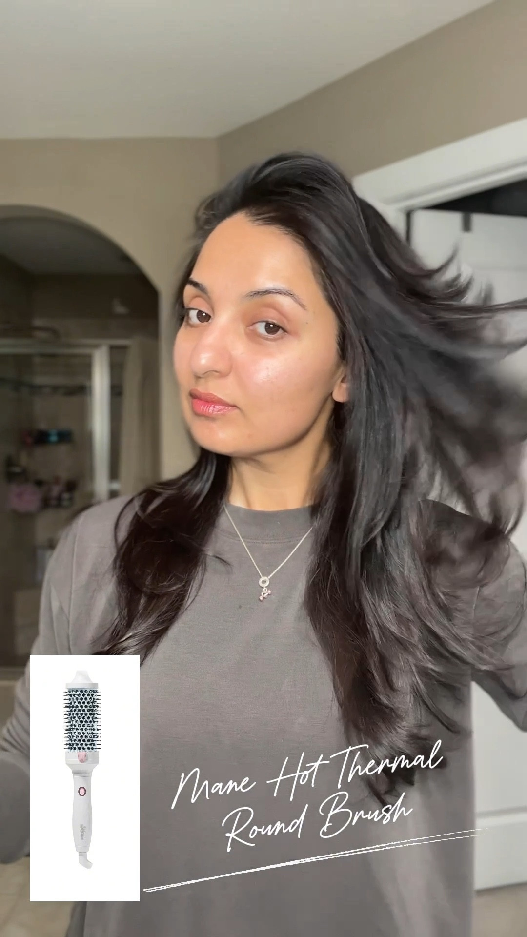 Get the Blowout look without spending tons of time.
I am using Mane large hot thermal round brush.
It has dual voltage so perfect for traveling

Styling products :
I used Wow raise the root spray for volume at roots and frizz free serum on ends to control frizz.

 

